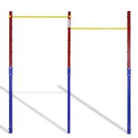 ZERRO Parallele ginnastica artistica Capacità di carico massima 150 kg, Sbarra da ginnastica, Sbarra doppia regolabile in altezza per esterni in in rosso-blu