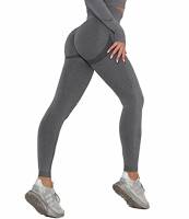 DUROFIT Leggins Donna Push up Leggings Sportivi Vita Alta Anticellulite Pantaloni Palestra per Fitness Yoga Pant Grigio S