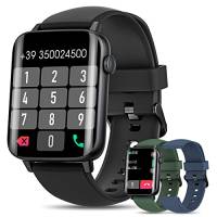 2023 Smartwatch Uomo Chiamata Bluetooth 5.1/Risposta Vivavoce, 3 Cinturini, 1.7" HD Smart Watch IP68, Cardiofrequenzimetro/SpO2/Modalità Sportive/Notifiche Messaggi/Contapassi/Calorie Android iOS Nero