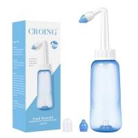 CROING (500ml bottiglia) Irrigatore Nasale Manuale per Lavaggi Nasali Neti lota per Irrigazione Nasale con due Beccucci