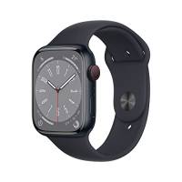 Apple Watch Series 8 (GPS + Cellular, 45mm) Smartwatch con cassa in alluminio color mezzanotte con Cinturino Sport color mezzanotte - Regular. Fitness tracker, app Livelli O₂, resistente all’acqua