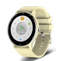 LG&S Smartwatch Full Touch Screen per Android iOS, Smartwatch Bluetooth per Fitness Sportivo, Orologi Impermeabili IP67 con Frequenza Cardiaca, Pressione Sanguigna E Previsioni del Tempo, Giallo