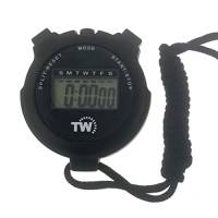 Cronometro digitale con timer, cronometro sportivo con orologio, calendario, sveglia, grande display, ideale per allenatori sportivi, nuoto, corsa, allenamento, nero