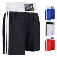Farabi Sports Pantaloncini da Boxe PRO per Allenamento Boxe Punching Sparring Fitness Gym MMA Muay Thai Pantaloncini Kick Boxing (Medium, Black)