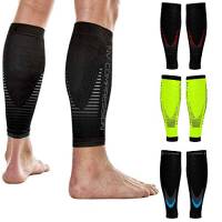 NV Compression Race And Recover Fasce di Compressione per Polpacci - Nero - Calf Guards/Sleeve Socks (Pair) 20-30mmHg - Sports Recovery, Work, Flight - Running, Cycling (BK/Grey, S-M)