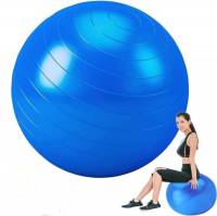 Palla Fitness con Pattern di Pose, Fitball 45cm Palla per Pilates, Esercizi, Ginnastica e Yoga