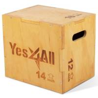 Yes4All Plyx, Legno per Esercizio, Crossfit Training, MMA, Plyometric Agility-3 in 1 Plyo Jump Box (16/14/12) Scarpe da Salto, A. Wood Basic, 40.6 x 35.6 x 30.5 cm