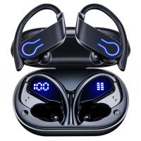 Cuffie Bluetooth Sport - Auricolari Bluetooth Stereo di Alta Qualità, Cuffie Wireless Bluetooth con Riduzione Rumore ENC, Display LED, Impermeabili IP7 per Sport, Nero